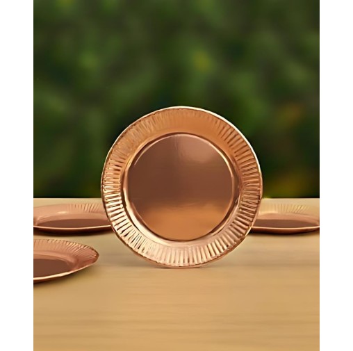9 inch Metalic Rose Gold Paper Plate (Pack of...
