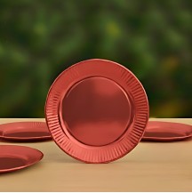 9 inch Metalic Red Paper Plate (Pack of 10pcs)
