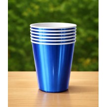 250ml Paper Cup Metallic Blue (Pack of 10pcs)
