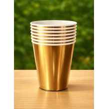250ml Paper Cup Metallic Gold (Pack of 10pcs