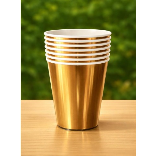 250ml Paper Cup Metallic Gold (Pack of 10pcs