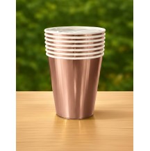 250ml Paper Cup Metallic Rose Gold (Pack of 10pcs