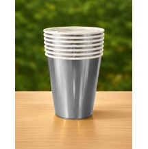 250ml Paper Cup Metallic Silver (Pack of 10pcs)