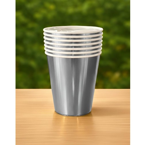 250ml Paper Cup Metallic Silver (Pack of 10pcs)
