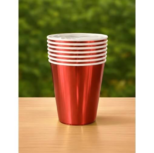 250ml Paper Cup Metallic Red (Pack of 10pcs)
