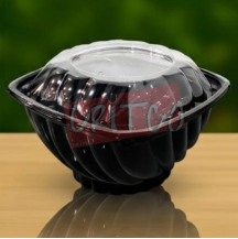 1000ml Dessert Bowl Black with clear lid