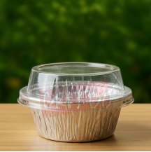 80ml Aluminium Lave Cake Round Container 50pcs pack