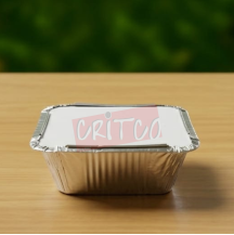 250ml Aluminium Container With Lid Rectangle