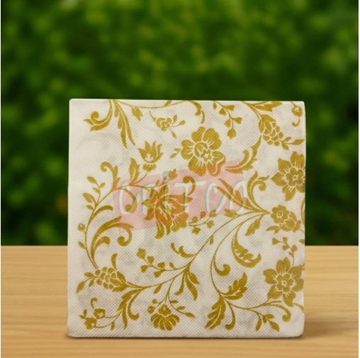 Paper serviette Floral Gold  (Pack of 20sheets)
