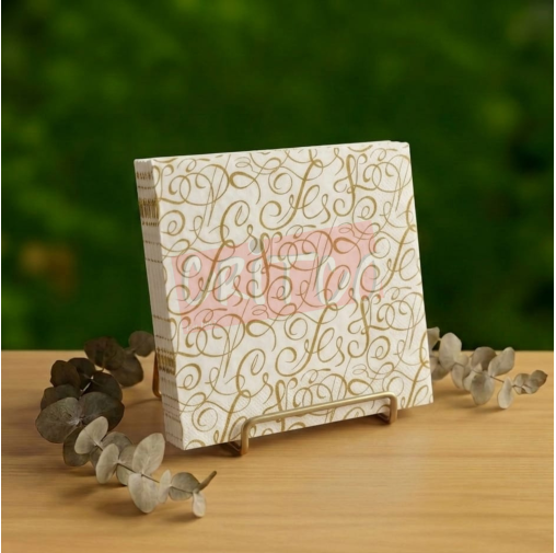 Paper Serviette Swirl Gold (Pack of 20pcs)