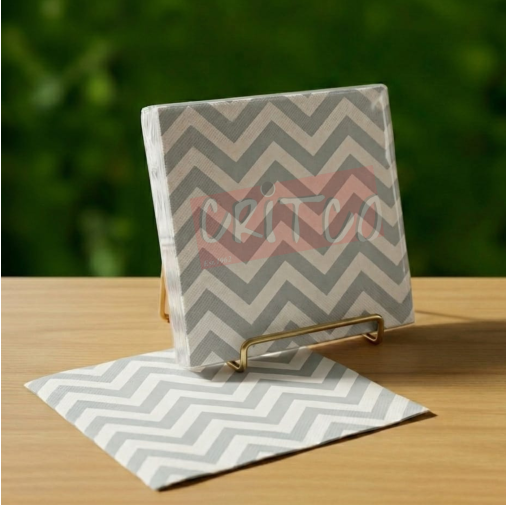 Paper Serviette Stripe Grey (Pack of 20pcs)